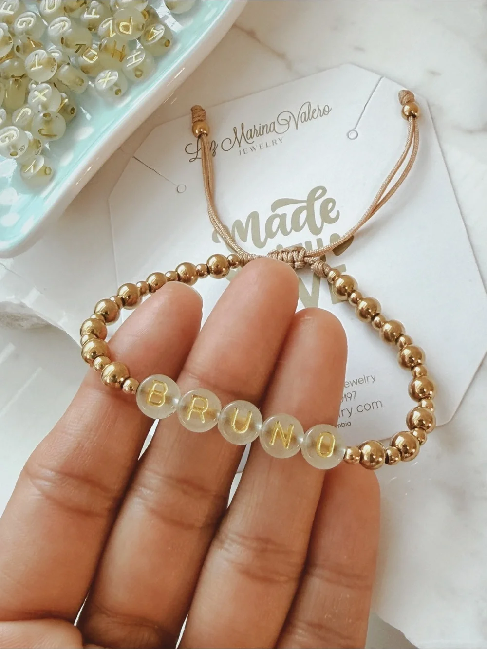 Personalized Stainless Steel beaded bracelet
